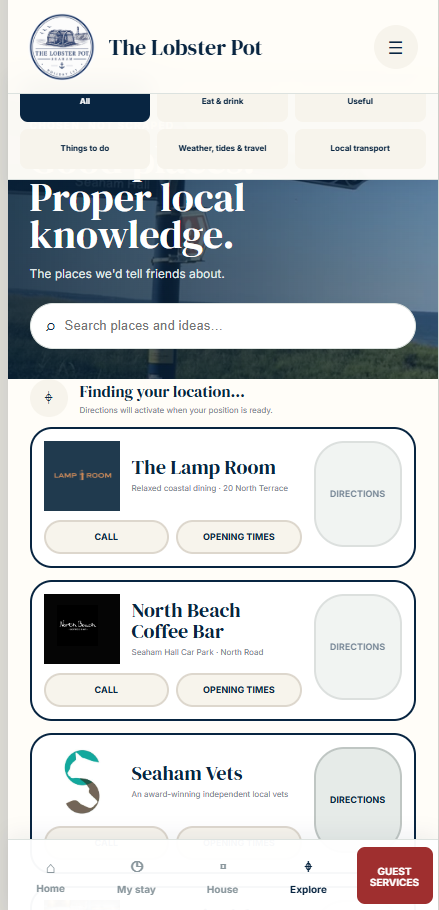Guest app local guide