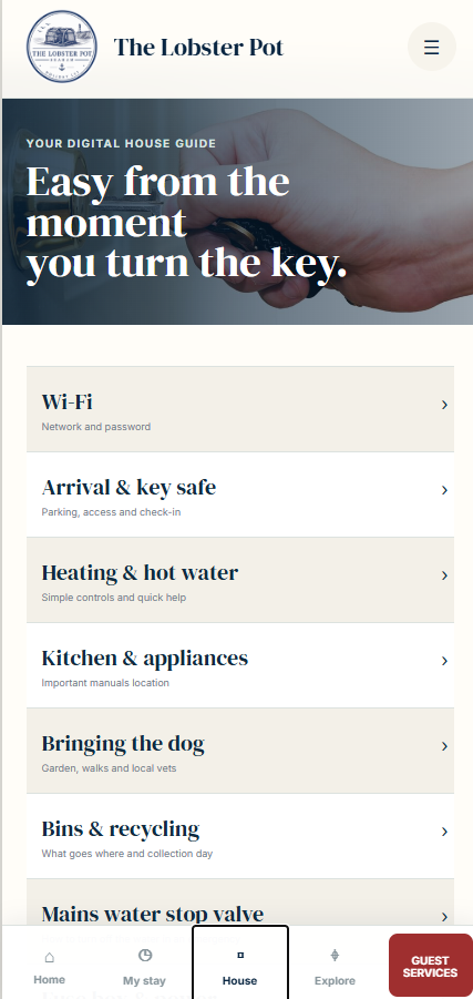 Guest app house guide